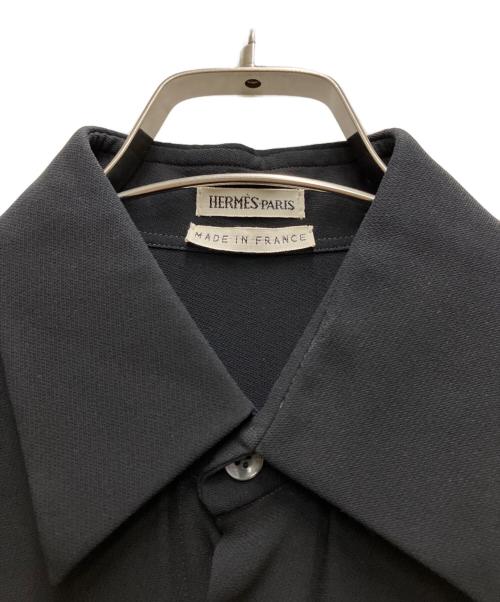 HERMES（エルメス）HERMES (エルメス) シルクシャツ ブラック サイズ:38の古着・服飾アイテム