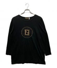 FENDI（フェンディ）の古着「ロゴ刺繍 L/Sカットソー」｜ブラック
