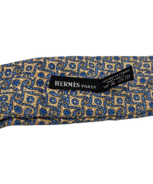 HERMES（エルメス）HERMES (エルメス) アスコットタイ ベージュ×ブルー サイズ:不明の古着・服飾アイテム