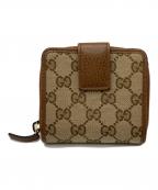 GUCCIグッチ）の古着「GG二つ折り財布」｜ブラウン