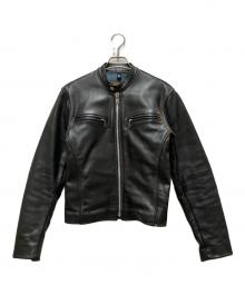 VANSON（バンソン）の古着「シングルライダースジャケット」｜ブラック