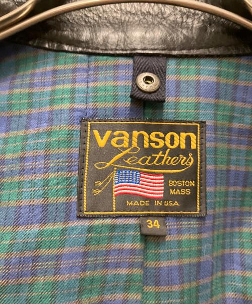 VANSON（バンソン）VANSON (バンソン) シングルライダースジャケット ブラック サイズ:34の古着・服飾アイテム