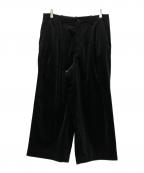 Graphpaperグラフペーパー）の古着「Suvin Corduroy Wide Straight Trousers」｜ブラック