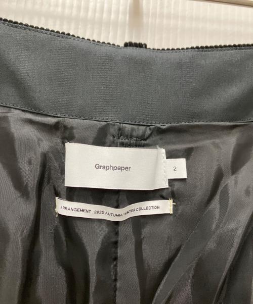 Graphpaper（グラフペーパー）Graphpaper (グラフペーパー) Suvin Corduroy Wide Straight Trousers ブラック サイズ:2の古着・服飾アイテム