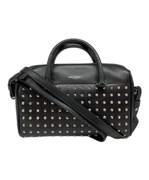 Saint Laurent Paris（サンローランパリ）Saint Laurent Paris (サンローランパリ) ベイビーダッフル スタッズバッグ ブラックの古着・服飾アイテム