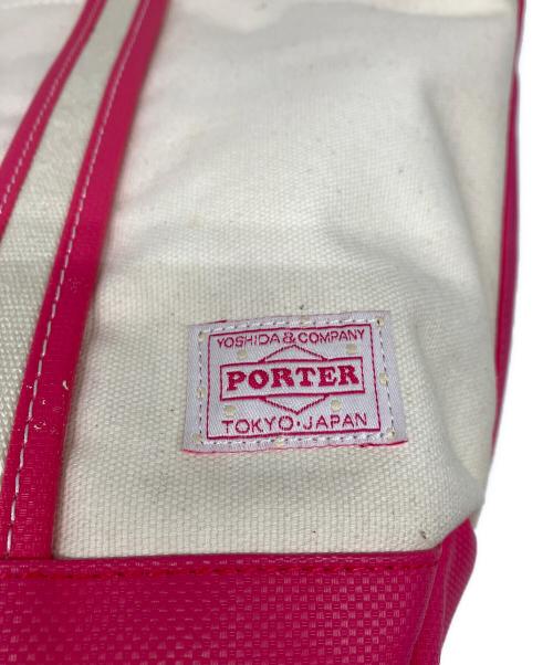 PORTER（ポーター）PORTER (ポーター) ボーイフレンドトート ピンク×アイボリーの古着・服飾アイテム