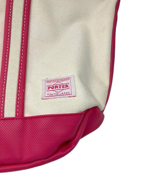 PORTER（ポーター）PORTER (ポーター) ボーイフレンドトート ピンク×アイボリーの古着・服飾アイテム