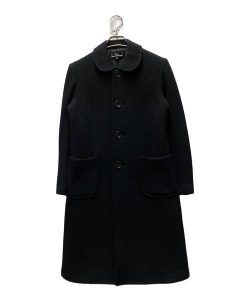 tricot COMME des GARCONS（トリココムデギャルソン）tricot COMME des GARCONS (トリココムデギャルソン) 丸襟ウールステンカラーコート ブラック サイズ:Sの古着・服飾アイテム
