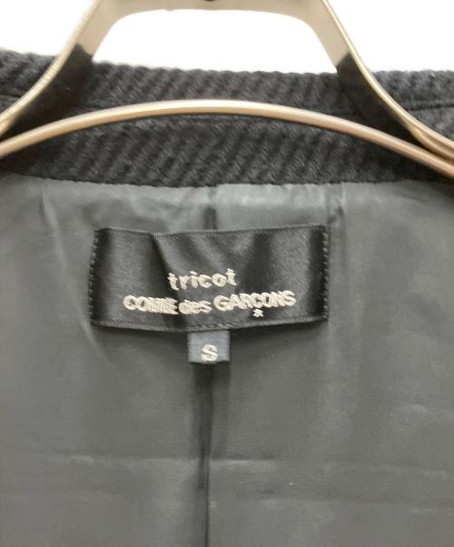 tricot COMME des GARCONS（トリココムデギャルソン）tricot COMME des GARCONS (トリココムデギャルソン) 丸襟ウールステンカラーコート ブラック サイズ:Sの古着・服飾アイテム
