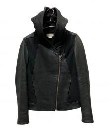 HELMUT LANG（ヘルムートラング）の古着「レザー切り替えジャケット」｜ブラック