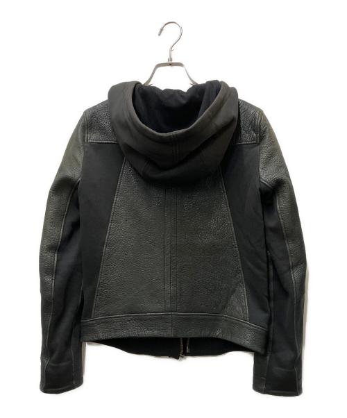 HELMUT LANG（ヘルムートラング）HELMUT LANG (ヘルムートラング) レザー切り替えジャケット ブラック サイズ:Pの古着・服飾アイテム