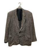 COMME des GARCONS HOMMEコムデギャルソン オム）の古着「80s チェック柄 リネン2Bジャケット」｜グレー