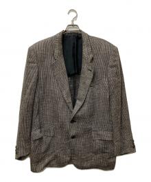 COMME des GARCONS HOMME（コムデギャルソン オム）の古着「80s チェック柄 リネン2Bジャケット」｜グレー
