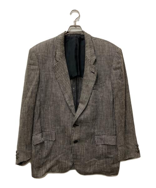 COMME des GARCONS HOMME（コムデギャルソン オム）COMME des GARCONS HOMME (コムデギャルソン オム) 80s チェック柄 リネン2Bジャケット グレー サイズ:Mの古着・服飾アイテム