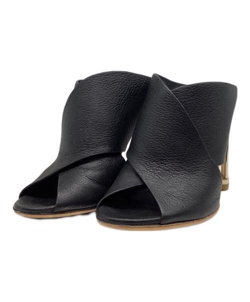 Salvatore Ferragamo（サルヴァトーレ フェラガモ）Salvatore Ferragamo (サルヴァトーレ フェラガモ) フラワーヒールミュール ブラック サイズ: 6 1/2Cの古着・服飾アイテム