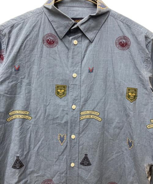 LOUIS VUITTON（ルイ ヴィトン）LOUIS VUITTON (ルイ ヴィトン) ワッペンデザインシャンブレーシャツ ブルー サイズ:Lの古着・服飾アイテム