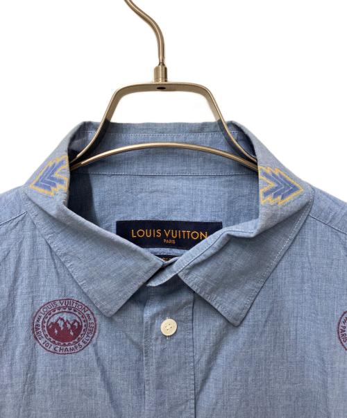 LOUIS VUITTON（ルイ ヴィトン）LOUIS VUITTON (ルイ ヴィトン) ワッペンデザインシャンブレーシャツ ブルー サイズ:Lの古着・服飾アイテム