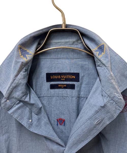LOUIS VUITTON（ルイ ヴィトン）LOUIS VUITTON (ルイ ヴィトン) ワッペンデザインシャンブレーシャツ ブルー サイズ:Lの古着・服飾アイテム