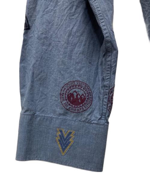 LOUIS VUITTON（ルイ ヴィトン）LOUIS VUITTON (ルイ ヴィトン) ワッペンデザインシャンブレーシャツ ブルー サイズ:Lの古着・服飾アイテム