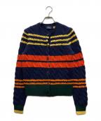 POLO RALPH LAURENポロ・ラルフローレン）の古着「ボーダーケーブルニットカーディガン」｜マルチカラー