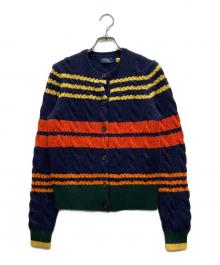 POLO RALPH LAUREN（ポロ・ラルフローレン）の古着「ボーダーケーブルニットカーディガン」｜マルチカラー