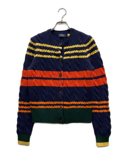 POLO RALPH LAUREN（ポロ・ラルフローレン）POLO RALPH LAUREN (ポロ・ラルフローレン) ボーダーケーブルニットカーディガン マルチカラー サイズ:Sの古着・服飾アイテム