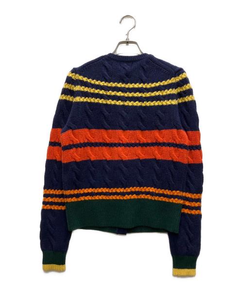 POLO RALPH LAUREN（ポロ・ラルフローレン）POLO RALPH LAUREN (ポロ・ラルフローレン) ボーダーケーブルニットカーディガン マルチカラー サイズ:Sの古着・服飾アイテム