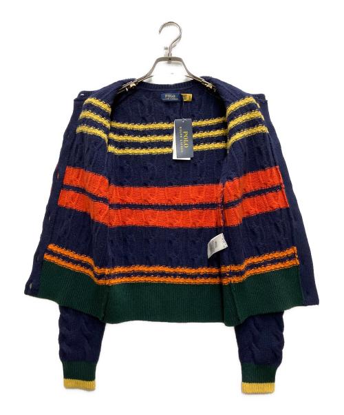 POLO RALPH LAUREN（ポロ・ラルフローレン）POLO RALPH LAUREN (ポロ・ラルフローレン) ボーダーケーブルニットカーディガン マルチカラー サイズ:Sの古着・服飾アイテム