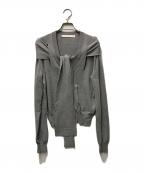 LEINWANDEラインヴァンド）の古着「Ribbon Tie Dry-touch Cardigan」｜グレー