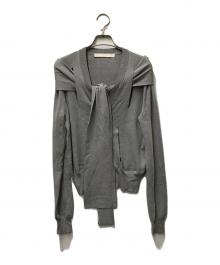 LEINWANDE（ラインヴァンド）の古着「Ribbon Tie Dry-touch Cardigan」｜グレー