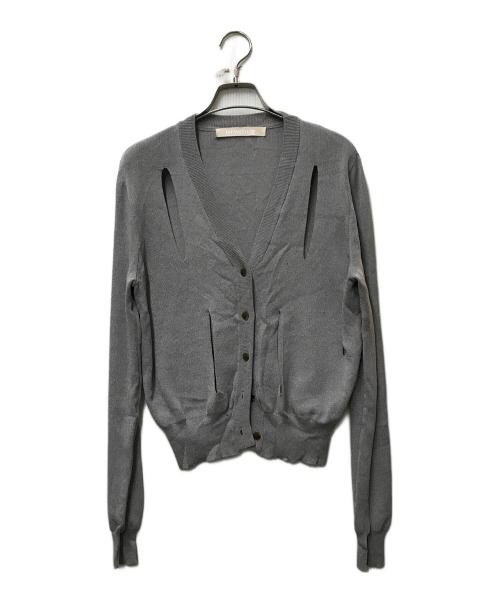 LEINWANDE（ラインヴァンド）LEINWANDE (ラインヴァンド) Ribbon Tie Dry-touch Cardigan グレー サイズ:freeの古着・服飾アイテム