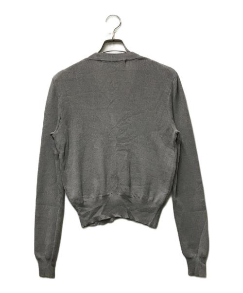 LEINWANDE（ラインヴァンド）LEINWANDE (ラインヴァンド) Ribbon Tie Dry-touch Cardigan グレー サイズ:freeの古着・服飾アイテム