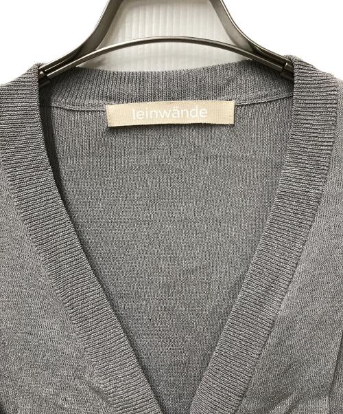 LEINWANDE（ラインヴァンド）LEINWANDE (ラインヴァンド) Ribbon Tie Dry-touch Cardigan グレー サイズ:freeの古着・服飾アイテム