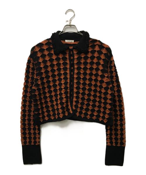 OPEN SESAMI CLUB（オープンセサミクラブ）OPEN SESAMI CLUB (オープンセサミクラブ) rhombus cropped jacket ブラック×オレンジ サイズ:FREEの古着・服飾アイテム