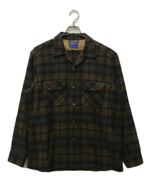 PENDLETON（ペンドルトン）PENDLETON (ペンドルトン) 60’s ウールボードシャツ ブラウン サイズ:Lの古着・服飾アイテム