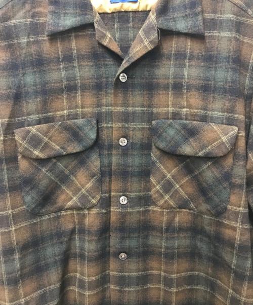 PENDLETON（ペンドルトン）PENDLETON (ペンドルトン) 60’s ウールボードシャツ ブラウン サイズ:Lの古着・服飾アイテム