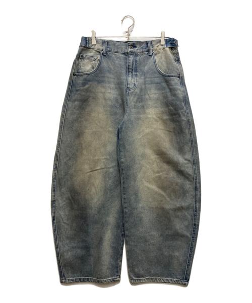 NINETY GIRL（ナインティ ガール）NINETY GIRL (ナインティ ガール) 90 Logo Baggy Denim Pants インディゴ サイズ:Lの古着・服飾アイテム