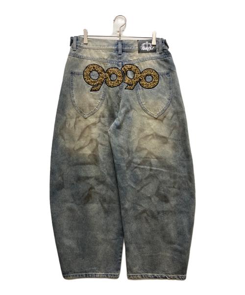NINETY GIRL（ナインティ ガール）NINETY GIRL (ナインティ ガール) 90 Logo Baggy Denim Pants インディゴ サイズ:Lの古着・服飾アイテム