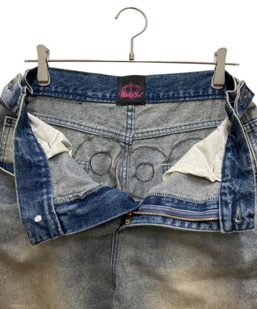 NINETY GIRL（ナインティ ガール）NINETY GIRL (ナインティ ガール) 90 Logo Baggy Denim Pants インディゴ サイズ:Lの古着・服飾アイテム
