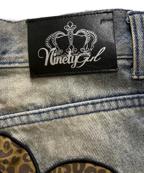 NINETY GIRL（ナインティ ガール）NINETY GIRL (ナインティ ガール) 90 Logo Baggy Denim Pants インディゴ サイズ:Lの古着・服飾アイテム