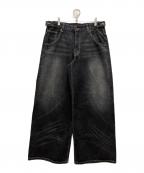 NINETY GIRLナインティ ガール）の古着「Tribal Logo Straight Denim Pants」｜インディゴ