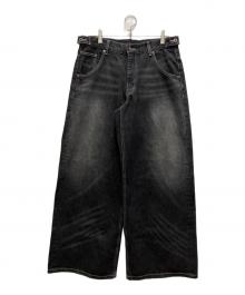 NINETY GIRL（ナインティ ガール）の古着「Tribal Logo Straight Denim Pants」｜インディゴ