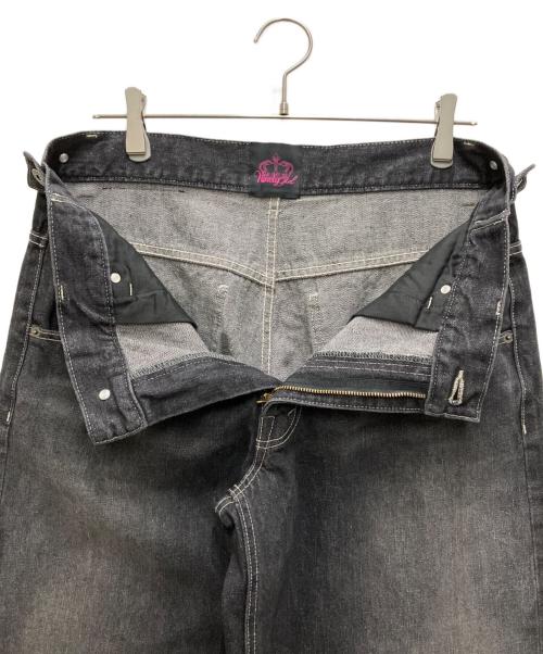 NINETY GIRL（ナインティ ガール）NINETY GIRL (ナインティ ガール) Tribal Logo Straight Denim Pants インディゴ サイズ:Lの古着・服飾アイテム