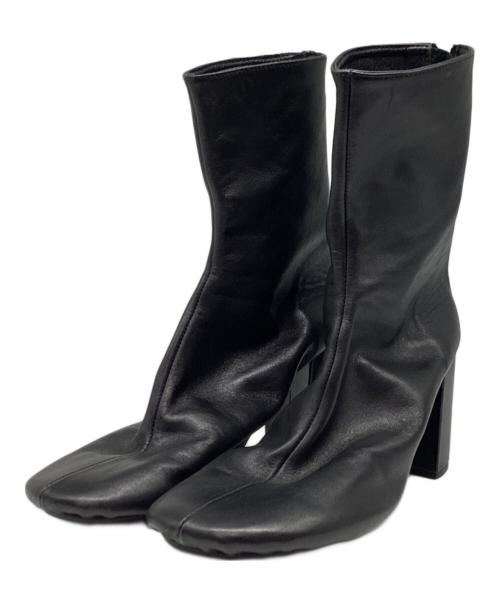 JUNYA WATANABE COMME des GARCONS（ジュンヤワタナベ コムデギャルソン）JUNYA WATANABE COMME des GARCONS (ジュンヤワタナベ コムデギャルソン) バックジップヒールレザーブーツ ブラック サイズ:Lの古着・服飾アイテム