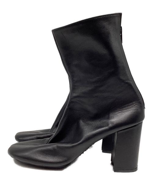 JUNYA WATANABE COMME des GARCONS（ジュンヤワタナベ コムデギャルソン）JUNYA WATANABE COMME des GARCONS (ジュンヤワタナベ コムデギャルソン) バックジップヒールレザーブーツ ブラック サイズ:Lの古着・服飾アイテム
