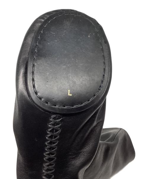JUNYA WATANABE COMME des GARCONS（ジュンヤワタナベ コムデギャルソン）JUNYA WATANABE COMME des GARCONS (ジュンヤワタナベ コムデギャルソン) バックジップヒールレザーブーツ ブラック サイズ:Lの古着・服飾アイテム