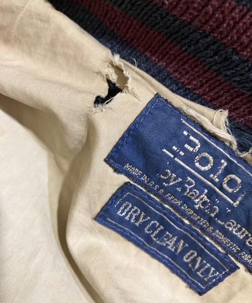 POLO RALPH LAUREN（ポロ・ラルフローレン）POLO RALPH LAUREN (ポロ・ラルフローレン) 90`Sウールスタジャン ネイビー サイズ:Mの古着・服飾アイテム