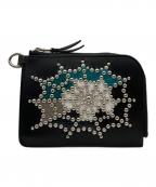 METAL JACKETメタルジャケット）の古着「SPIDERWEB MID ZIP WALLET」｜ブラック