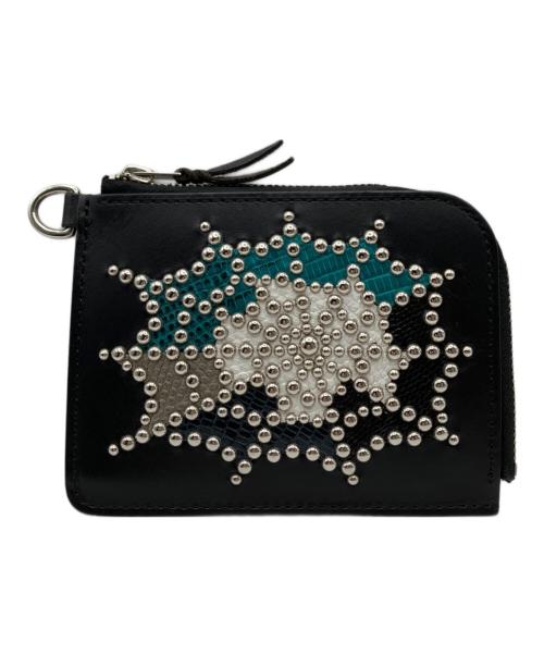 METAL JACKET（メタルジャケット）METAL JACKET (メタルジャケット) SPIDERWEB MID ZIP WALLET ブラックの古着・服飾アイテム