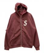 SUPREMEシュプリーム）の古着「S Logo Zip Up Hooded Sweatshirt」｜バーガンディー